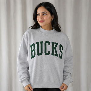 Felpa da Donna <span class=keywords><strong>Bucks</strong></span> con Collo Rotondo, Blu Navy con Stampa di Lettere, 100% Cotone, Vestibilità Regolare, per l'Autunno - Product Image 2