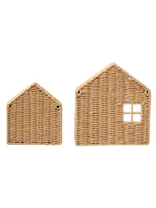 Set of House-Shaped Paper Rope <b>Wall</b> Shelves, Handwoven Wicker <b>Wall</b> Hanging Storage Shelf for Kids Room <b>Decor</b> and Toy Display - Product Image 5