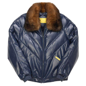 Blouson matelassé imperméable tendance avec fermeture éclair, personnalisé, chaud pour l'hiver, style urbain, délavé, unisexe, à col montant et à capuche - Product Image 1
