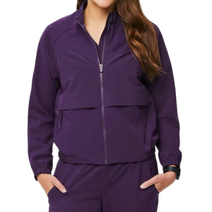Chaqueta de Enfermera de Alta Calidad, Estilo Jogger Cómodo, Cuello Acanalado Elegante, Hecha de Spandex para Uniformes Profesionales - Product Image 3