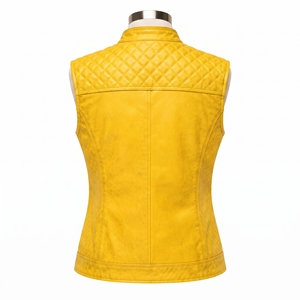 Chaleco de cuero elegante para mujer con construcción duradera, costuras impecables, cierre de cremallera suave y ajuste cómodo para todas las estaciones. - Product Image 2