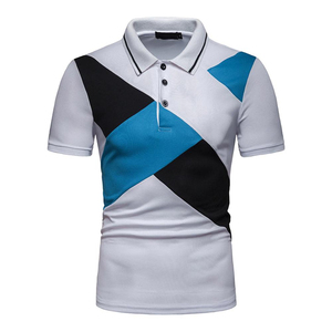 Polo Premium Color Block Haute Performance Séchage Rapide Athlétique Décontracté Design Géométrique Moderne Matière Douce Anti-humidité - Product Image 5