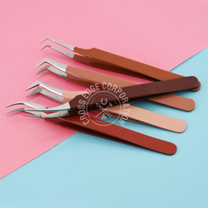 Wholesale Isolation Tweezers Fiber Tip Lash Eyelash Extension Tweezers Volume Lash 90 Degree Tip Tweezers for Eyelashes - Product Image 1