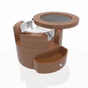 Brûleur d'encens en bois à motif ondulé, diffuseur aromatique de bois de santal avec insert métallique et design sculpté, utilisation toute saison - Product Image 2