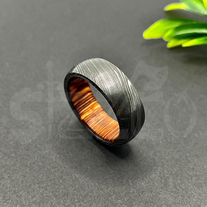 Hot Selling Handmade Wood Damascus Steel <b>Ring</b> for Men Women Wedding Band Fashion Party <b>Ring</b> Custom Latest Design OEM Supplier - Product Image 5