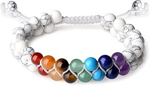 Bracelet ajustable en howlite naturelle de qualité supérieure, fait main, pour chakra, bracelet métaphysique, acheter en ligne chez Amayra Crystals - Product Image 3