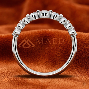 Factory Custom 925 <b>Silver</b> / 10K 14K 18K <b>Solid</b> <b>Silver</b> Diamond Band | Seven Stone Graduated Lab Diamond Ring | Promised Jewellery - Product Image 3