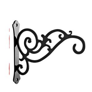 Crochet mural en métal noir cintre de plante droit pour Pots mangeoires d'oiseaux jardinières lanternes support suspendu tentures murales - Product Image 1