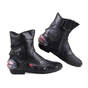 Chaussures de sport d'hiver imperméables, respirantes, coupe-vent, en cuir véritable, avec embout en acier, pour moto, motocross, course, hommes - Product Image 6