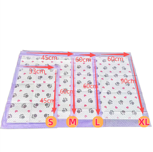 Ventes en gros de coussinets d'entraînement jetables pour chiots et chiens, version épaisse, 450x600 mm, <span class=keywords><strong>film</strong></span> PE super absorbant, pour l'urine et les pipi - Product Image 3