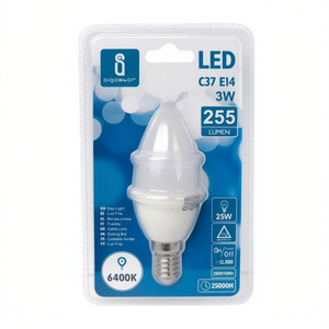 Lampadina LED C37 E14 3W 6400K Luce Diurna 255 Lumen Durata 25000H - Product Image 2