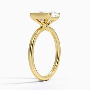 Radiant Cut Diamond <b>Solitaire</b> Engagement <b>Ring</b> in Yellow Gold Bezel Setting Classic Style for Women - Product Image 2