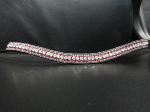 Elegante ecuestre Multicolor Crystal Leather Horse Brow Band Hot Fix Brow Band - Product Image 4