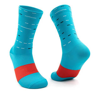Calcetines Deportivos de Invierno para Hombre, Tejidos, Transpirables, Ecológicos, con Diseño de Puntos Rojos y Azules, Impresión Digital - Product Image 1