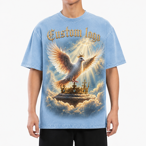 Camiseta de algodón grueso con estampado DTG de ilustración vintage, estilo streetwear oversize, gráfico personalizado, premium, ecológica, informal. - Product Image 2