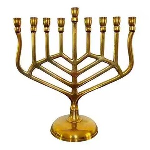 Élégant Chandelier en Métal à 9 Bras pour Bougies Menorah, Décoration d'Intérieur de Table Stylée - Product Image 2