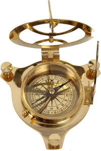 Brass Sundial <b>Compass</b> Nautical Navigation Instrument Vintage Maritime <b>Compass</b> Decorative Collectible <b>Compass</b> Gift - Product Image 2