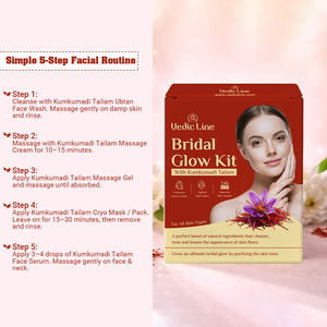 Vedicline <b>Kumkumadi</b> <b>Tailam</b> Bridal Glow Facial Kit 62ML for Whitening Glow and Skin Rejuvenation for Export Selling Price - Product Image 4