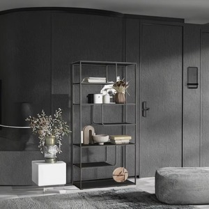 STEELITE <b>Modern</b> Steel Bookcase 6 <b>Shelves</b> Freestanding Etagere Shelf for Living Room Home Office Durable Design - Product Image 3