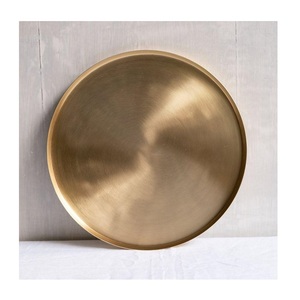 Plateau de service décoratif pour restaurant, café, maison, plateau en acier inoxydable, organisateur de table, plateau de rangement vintage - Product Image 5