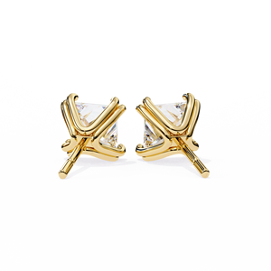Clásicos pendientes de oro de 18 quilates con 8 puntas, corte princesa, diamantes cultivados en laboratorio de 1.5 ct cada uno, certificados por IGI, ideales para regalo, fiestas y aniversarios. - Product Image 5