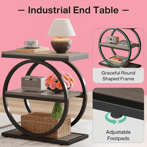 Comodino Moderno in Legno Massello Assemblato, Tavolino Intelligente per Appartamento con Design a Tavolino Laterale - Product Image 3
