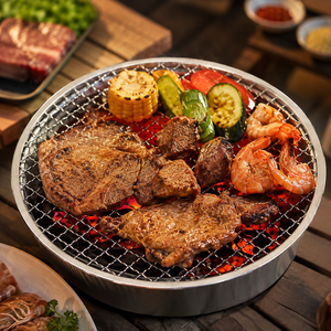 Disposable Outdoor <b>BBQ</b> Stainless Steel Grill Mesh Round Grilling <b>Tray</b> with Easily Cleaned Feature for Charcoal Cooking - Product Image 3