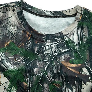 Haut décontracté pour homme à imprimé camouflage, col rond, manches longues, tissu en maille de polyester, coupe régulière, léger stretch pour la saison printemps-automne - Product Image 3