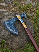 Hache tactique à double lame, tête en acier inoxydable, manche de luxe, style Viking, pour le camping, la découpe de bois et la survie