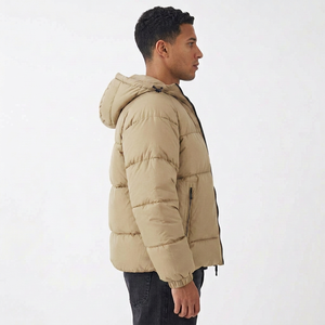 Veste d'hiver matelassée personnalisée pour homme avec capuche, manteau chaud décontracté pour l'extérieur, streetwear, fournisseur de vêtements en gros - Product Image 6
