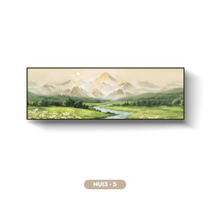 Pintura de Paisaje de Montaña y Bosque de Primera Calidad, Arte de Pared en Seda, Decoración de Arte Hecho a Mano de Lujo, Modelo NUI3-5, OEM ODM Vietnam - Product Image 1
