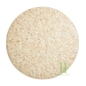 <b>Blue</b> Mother of Pearl <b>Placemat</b> Rattan Charger Plates for Dining Table Decor with Low MOQ Custom Size Color from Vietnam Factory - Product Image 2