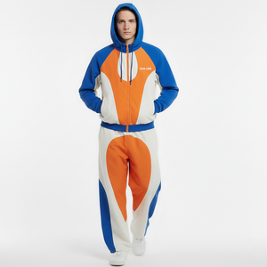 Conjunto de Sudadera con Capucha y Pantalones Deportivos Unisex de Alta Calidad, Estampados, de Felpa de Algodón de 400 GSM, con Bloques de Color, Logotipo y Colores Personalizados - Product Image 1