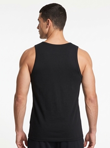 Dumela Men's <b>Black</b> Sleeveless <b>Knitted</b> <b>Tank</b> <b>Top</b> O-Neck Solid Casual Style - Product Image 5