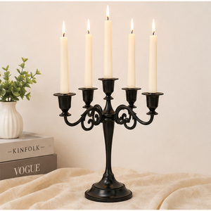 Wholesale 5 Arm <b>Black</b> Metal Candelabra Centerpiece Vintage <b>Candlestick</b> <b>Holder</b> for Wedding Event & Fine Dining Table Decor - Product Image 6