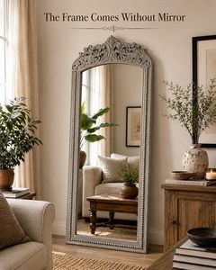 Aqdus Saleem Arched Wooden Decorative <b>Wall</b> <b>Mirror</b> Carved Console Vanity Design Traditional Vintage for Living Room Bedroom - Product Image 2