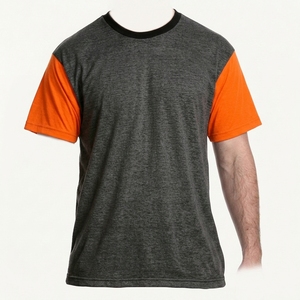 Camiseta unisex 100% poliéster para hombre, cuello redondo, manga corta, color blanco o negro, lisa, de punto, superventas - Product Image 5