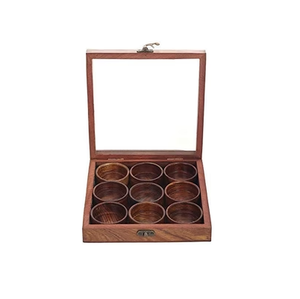 Best Quality Wood Spice <b>Box</b> Customized Size 9 Compartments Storage Organizer Durable <b>Herb</b> & Spice Tools Spice <b>Box</b> - Product Image 2