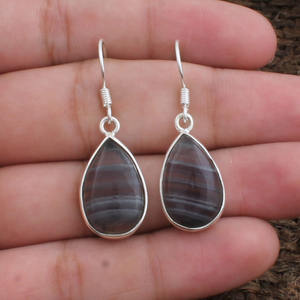 Pendientes de Fluorita Natural en Forma de Pera, Plata de Ley 925, Estilo Vintage, con Piedras Preciosas, para Mujer, Precio de Fábrica, Venta al Por Mayor - Product Image 2