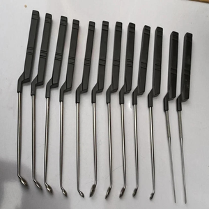Kit d'instruments chirurgicaux de classe I, manuel, orthopédique, curette, 12 pièces, outils à manche noir pour opération chirurgicale par Dentavex - Product Image 2