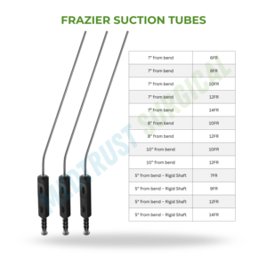 Tubos de succión Frazier de 7, 8 y 10 pulgadas, instrumento quirúrgico de succión para neurocirugía, para procedimientos en cerebro y columna vertebral. - Product Image 2