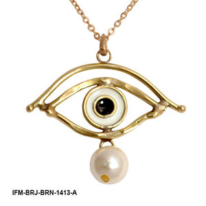 Collar con Colgante de Ojo de Latón Esmaltado en Negro Hecho a Mano, Resistente al Deslustre, Joyería Minimalista con Talismán de Poder y Prosperidad para Mujer, Regalo - Product Image 4