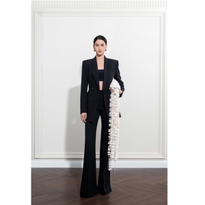 Blazer de Alta Costura para Mujer, Diseño ODM, Cuello con Muescas, Nuevo Conjunto de Blazer de Corte Relajado para Mujer - Product Image 3