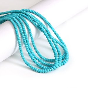 Perles Rondelles Turquoise Sleeping Beauty Arizona 3-6mm, Pierres Précieuses Naturelles en Fil, pour la Fabrication de Bijoux, Vente en Gros - Product Image 3