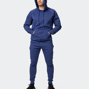 Survêtement de sport bleu foncé de haute qualité 2026, tenue de course personnalisable avec logo, survêtement pour homme, coupe ajustée en polaire - Product Image 6