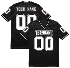 Maillot de football américain personnalisé par sublimation, unisexe, avec nom et numéro d'équipe, manches courtes, maille respirante, col mandarin - Product Image 2
