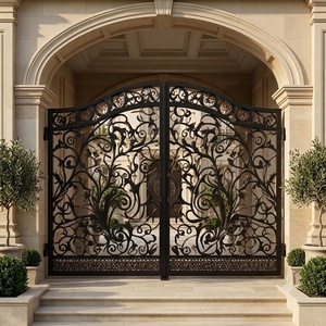 Puerta Doble de Jardín de Hierro Forjado Estilo Victoriano Europeo, Resistente al Óxido, con Recubrimiento en Polvo, Fácil de Montar, Apertura Abatible, Control Manual - Product Image 3