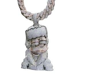 Hermoso colgante de plata esterlina de moissanita personaje de dibujos animados colgante personalizado regalo para aniversario - Product Image 2