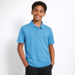 Polo en coton pour enfants, sur mesure, avec logo personnalisé, coupe ample, manches courtes, pour garçons, été, décontracté, vente en gros directe d'usine, provenance du Bangladesh - Product Image 1