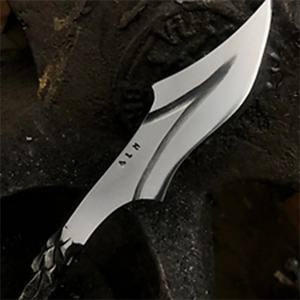 Couteau de chef Jexmoo personnalisé, fait main, 8 pouces, en acier Damas, forgé, haute qualité, avec manche en acier inoxydable et étui en cuir. - Product Image 6